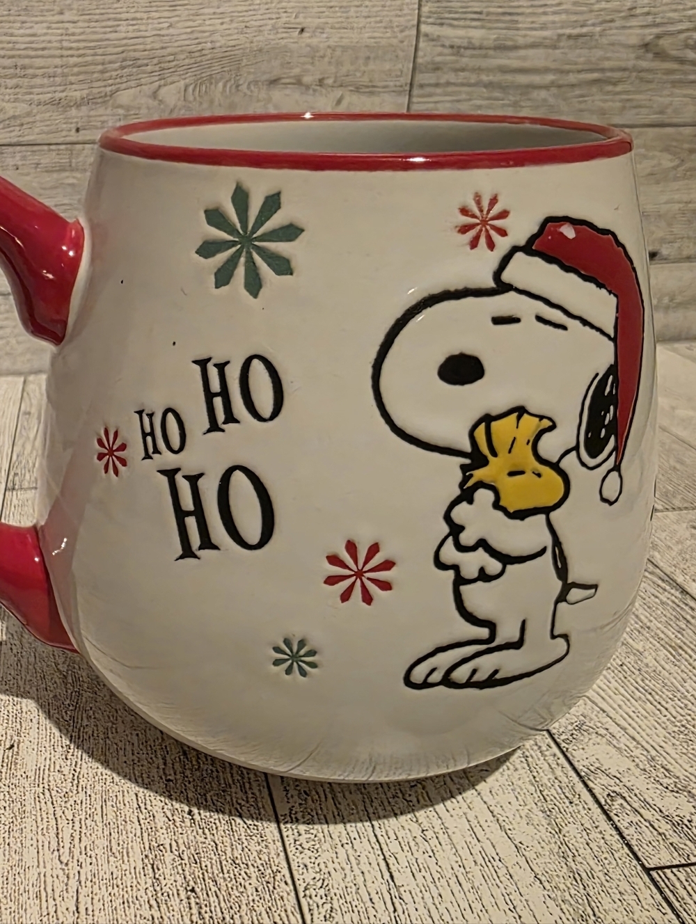 Peanuts Snoopy Ceramic Holiday Mug - White, Red, Yellow - Picture 4 of 4